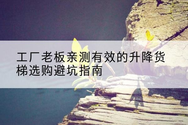 雁塔升降货梯怎么选-工厂老板亲测有效的升降货梯选购避坑指南